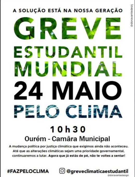 Cartaz GREVE CLIMÁTICA ESTUDANTIL-OURÉM 24 Maio 2019