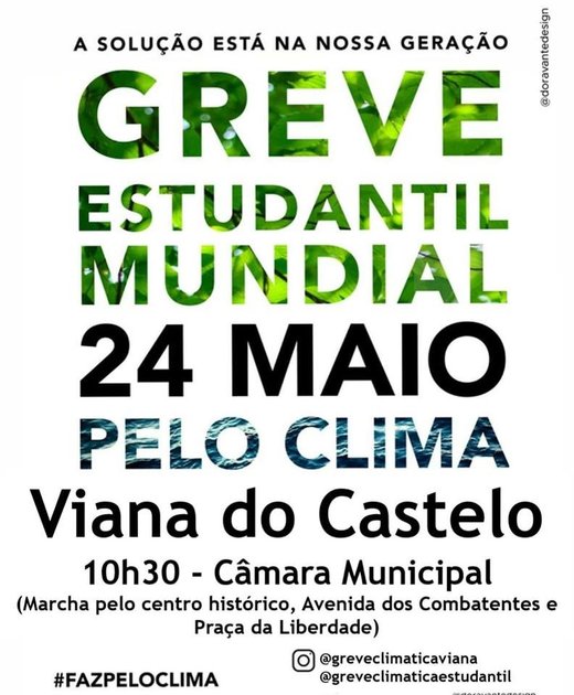 Cartaz GREVE CLIMÁTICA ESTUDANTIL-VIANA DO CASTELO 24 Maio 2019