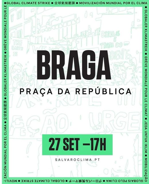 Cartaz Greve Climática Global- Braga 27 Setembro 2019
