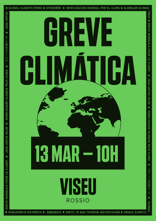 Cartaz Greve Climática Internacional - Viseu 5ª Greve Climática Global 13 Março 2020
