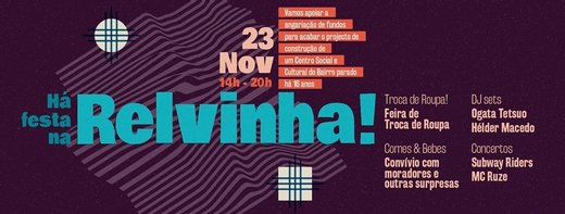 Cartaz Há festa na Relvinha! 23 Novembro 2019 Coimbra
