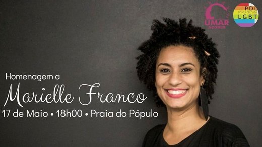 Cartaz Homenagem a Marielle Franco 17 Maio 2019 Ponta Delgada