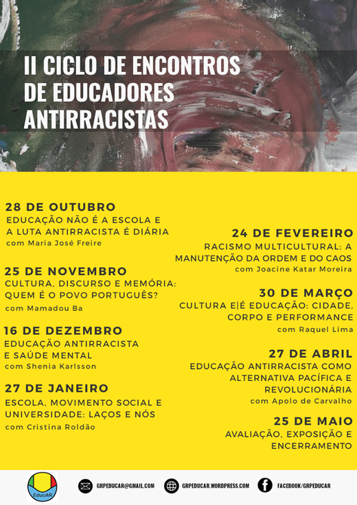 Cartaz II Ciclo de Encontros de Educadores Antirracistas [19/20] Grupo Educar Lisboa