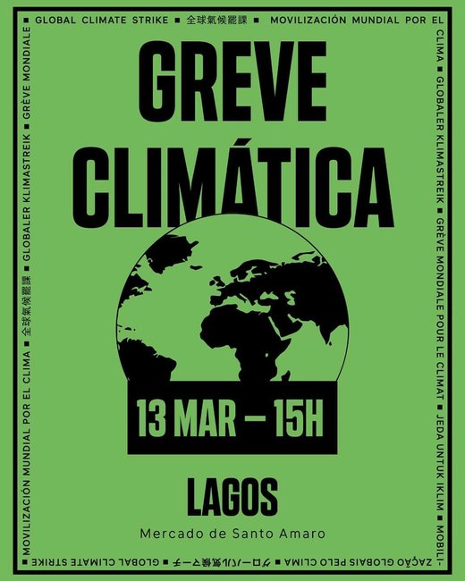 Cartaz Lagos | 5ª Greve Climática Estudiantil Global 13 Março 2020 Algarve Portugal