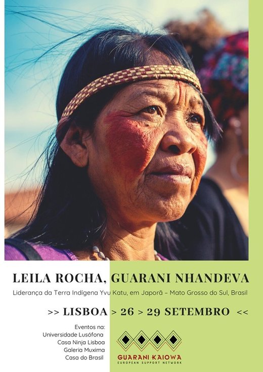 Cartaz Leila Rocha Guarani Nhandeva em Lisboa 26-29 Setembro 2019 Lisboa