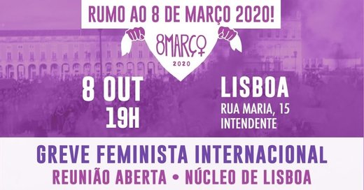 Cartaz Lisboa | 2° encontro colaborativo para a Greve Feminista 2020 8 Outubro 2019 Rede 8 de Março Núcleo Lisboa