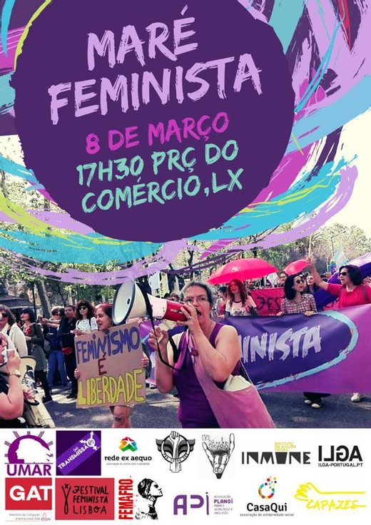 Cartaz Maré Feminista no 8 de Março - Lisboa 2019