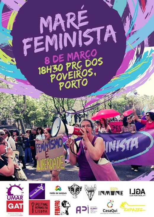 Cartaz Maré Feminista no 8 de Março - PORTO 2019