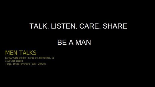 Cartaz Men talks 19 fevereiro 2019 Lisboa