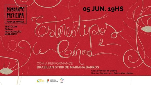 Cartaz Migrante Participa Fora de Portas – Caminhos para Igualdade 5 junho 2019 Casa do Brasil de Lisboa