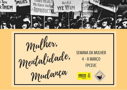 Cartaz Mulher, Mentalidade, Mudança 2019-03-04 Coimbra