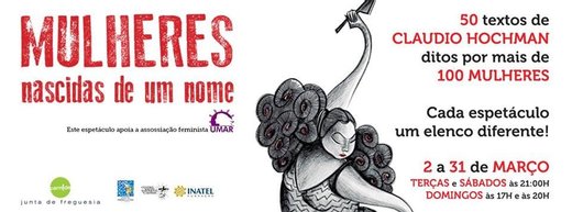 cartaz Mulheres nascidas de um nome 2-31 Março 2019 Teatro Carnide Lisboa