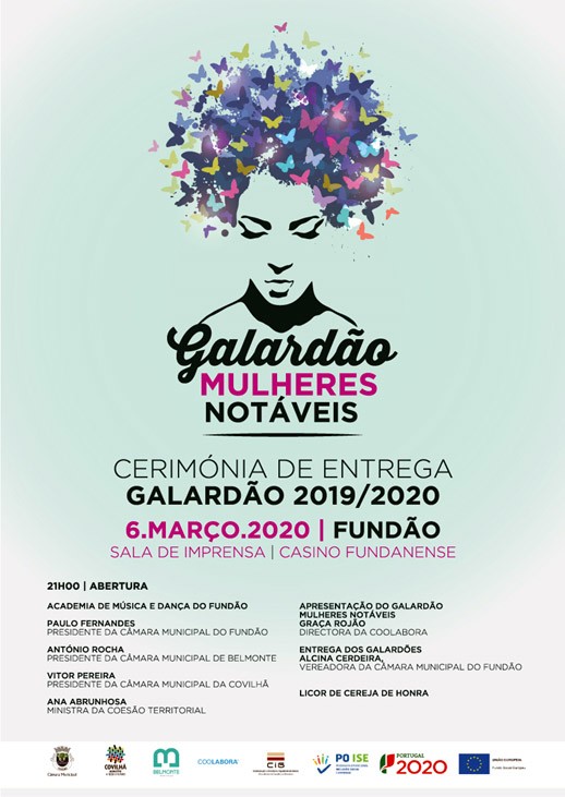 Cartaz Mulheres Notáveis da Cova da Beira recebem galardão no dia 06 de Março 2020 Animar Castelo Branco