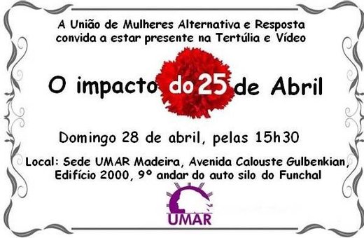 Cartaz O impacto do 25 de Abril 28 Abril 2019 Madeira