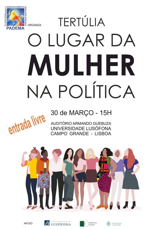 Cartaz O Lugar da Mulher na Política 30 Março 2019