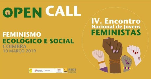 Cartaz OPEN CALL. IV. Encontro Nacional de Jovens Feministas 2019
