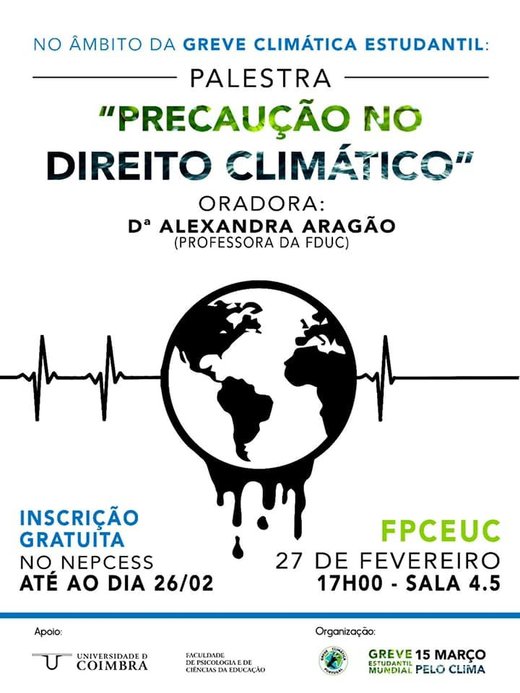 Cartaz Palestra " PRECAUÇÃO NO DIREITO CLIMÁTICO" 2019-02-26