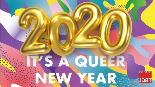 Cartaz Passagem de Ano 2020 - It's a Queer New Year! 31 dezembro 2019 Centro LGBT Lisboa