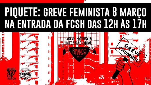 Cartaz Piquete Estudantil 8M: FCSH 2019-03-08 Lisboa