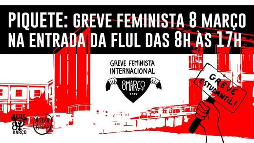 Cartaz Piquete Estudantil 8M: FLUL 2019-03-08 Lisboa