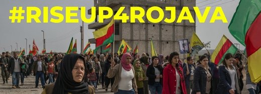 Cartaz Por Rojava - Dia de Acção Global 19 Outubro 2019 Plataforma de Solidariedade com os Povos do Curdistão Lisboa
