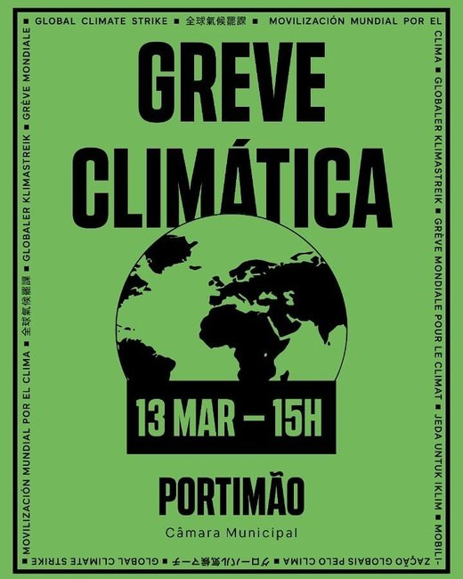 Cartaz Portimão | 5ª Greve Climática Estudiantil Global 13 Março 2020 Algarve Portugal