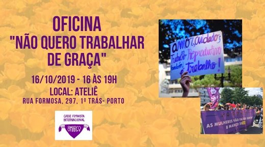 Cartaz PORTO | Oficina - Greve Internacional Feminista 16 Outubro 2019