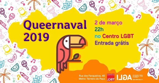 Cartaz Queernaval Party! 2019-03-02 Lisboa