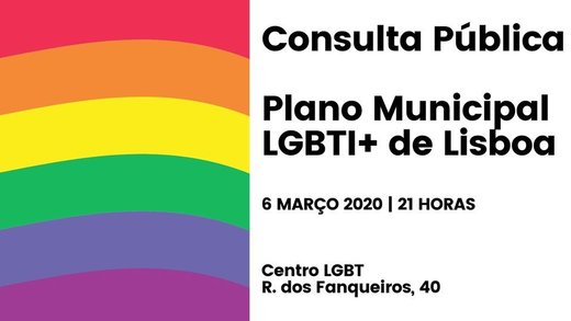 Cartaz Queres melhorar um plano LGBTI para que pense também em ti? 6 março 2020 Centro LGBT e ILGA Portugal Lisboa