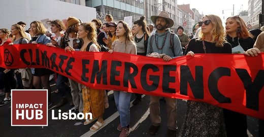 Cartaz Rebelião Pelo Clima @Impact Hub 7 Julho 2019 Lisboa