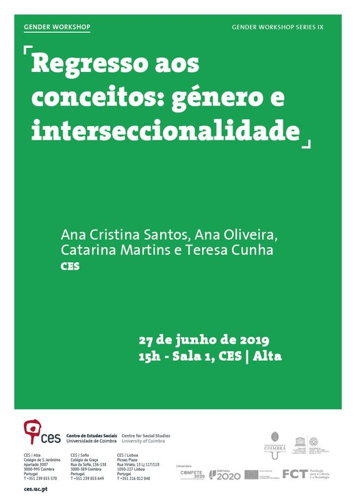 Cartaz Regresso aos conceitos género e interseccionalidade 27 Junho 2019 CES Coimbra