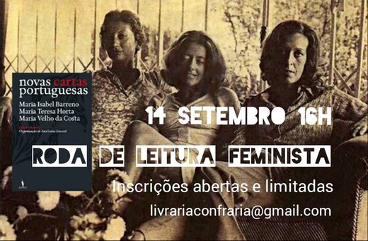 Cartaz Roda de leitura Feminista Setembro 14 Setembro 2019 Confraria Vermelha Livraria Mulheres Porto