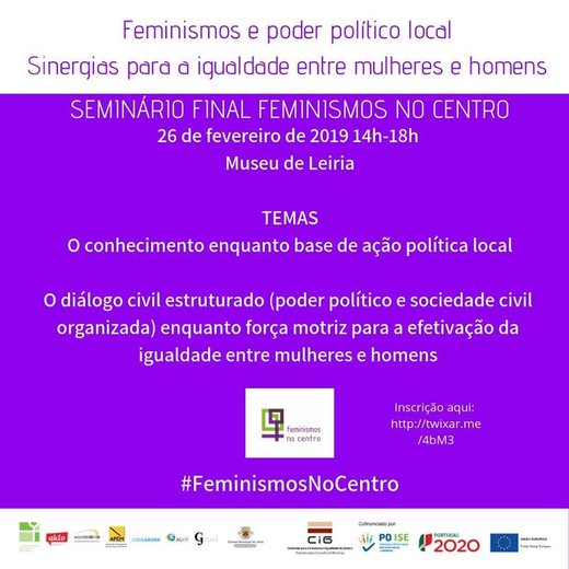 Cartaz Seminário Final "Feminismos e poder político local" 2019-02-26
