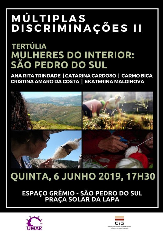 Cartaz Tertúlia Mulheres do Interior- São Pedro do Sul 6 Junho 2019 Viseu