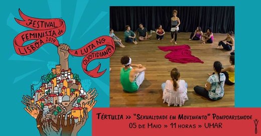 Cartaz Tertúlia - “Sexualidade em Movimento Pompoarismode” 5 Maio 2019 Festival Feminista de Lisboa