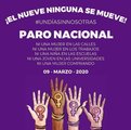Cartaz #UNDÍASINNOSOTRAS Paro Nacional das mulheres 9 Março 2020 México