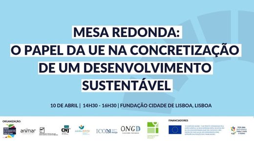 Cartaz União Europeia e Desenvolvimento Sustentável 10 Abril 2019 Lisboa