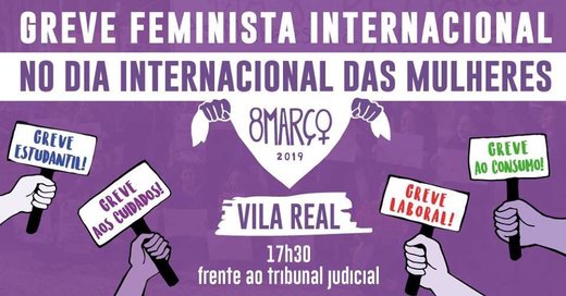Cartaz Vila Real | Concentração Greve Feminista Internacional 2019