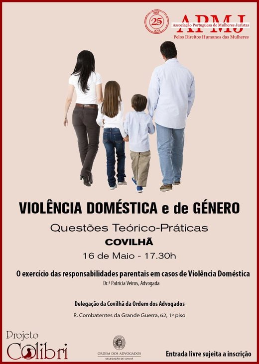 Cartaz Violência Doméstica e de Género, Questões Teórico-Práticas Covilhã 2019-05-16