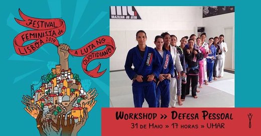 Cartaz Workshop - "defesa pessoal" 31 Maio 2019 Festival Feminista de Lisboa