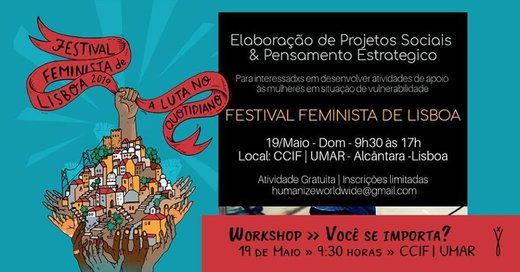 Cartaz Workshop - Elaboração de Projetos Sociais 19 Maio 2019 Lisboa