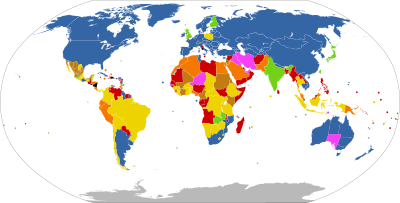 Mapa Legislação sobre o aborto no mundo